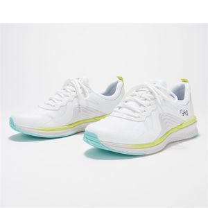 Ryka Knit Recycled Lace-Up Walking Sneakers Majestic White A3922002